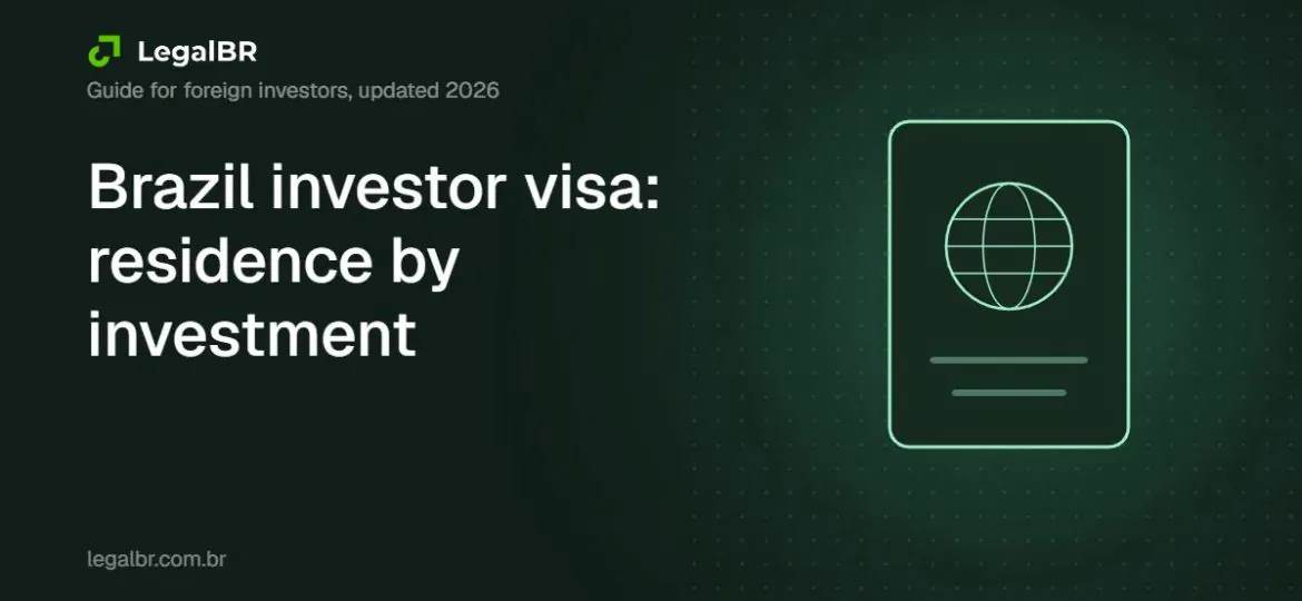 Cover illustration: a passport, for the guide on residence in Brazil by investing in a company
