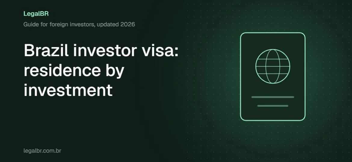 Cover illustration: a passport, for the guide on residence in Brazil by investing in a company